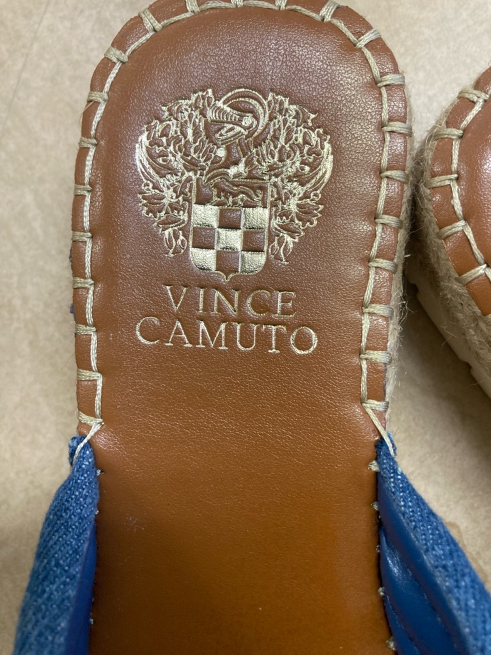 Vince Camuto Denim Blue Knotted Slide Sandals - Picture 7 of 8